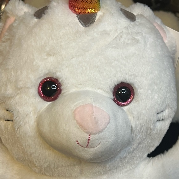 NWT Kellytoy Unicorn Cat Reversible Sequin Mermaid Tail Plush Squish 27” - Picture 3 of 13